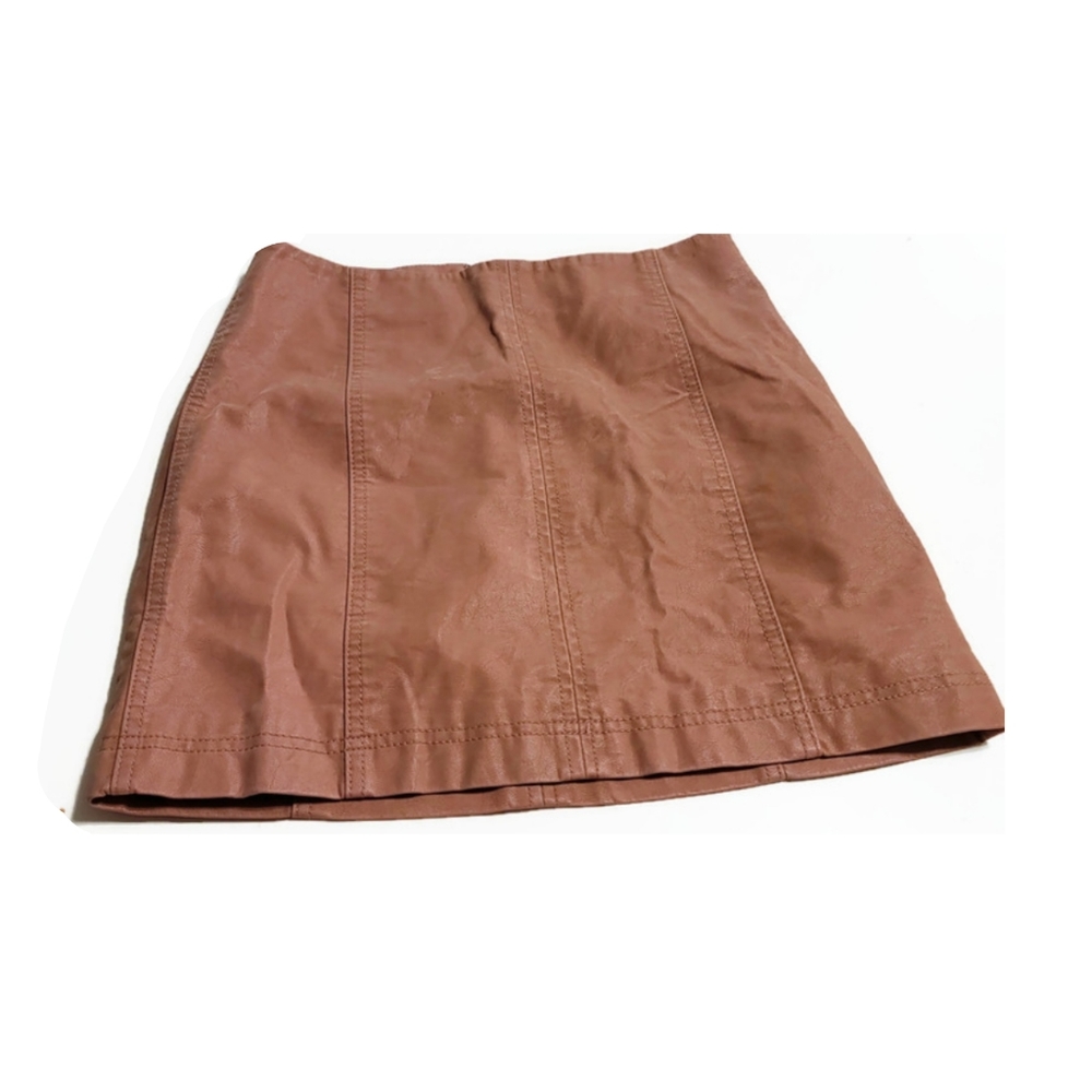 Free People Dark Rose Pink Modern Femme Vegan Suede Mini Pencil Skirt Size 4 - Picture 5 of 12